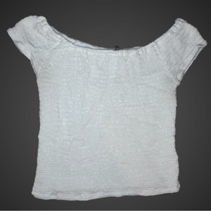 Brandy Melville White Off The Shoulder Crop Top